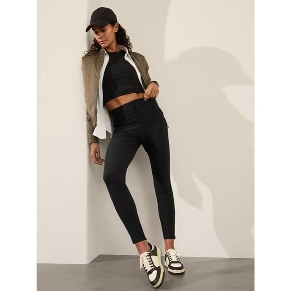 Athleta Pants - Athleta Size 6 Stellar Mid Rise Slim Pant Black